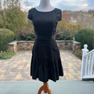 Black Dress with Embellished Shoulders